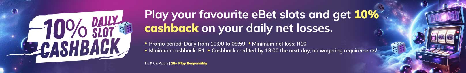 10% SLOT CASHBACK EVERY DAY